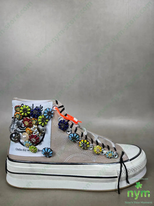 sneaker bottoni multicolor 36 / SABBIA / Continuativo SCARPE