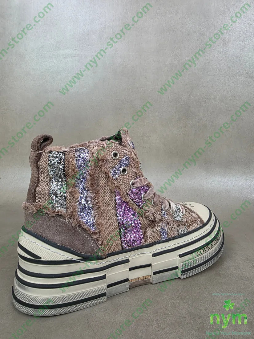 sneaker glitter cammello - SCARPE
