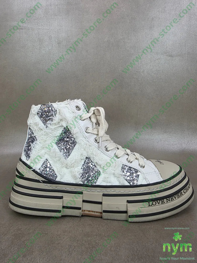 sneaker rombi glitter 37 / BIANCO / PE26 SCARPE