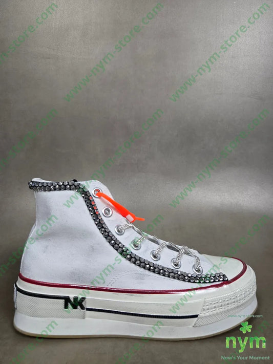 sneaker simple linguetta strass 36 / BIANCO / CONTINUATIVO SCARPE