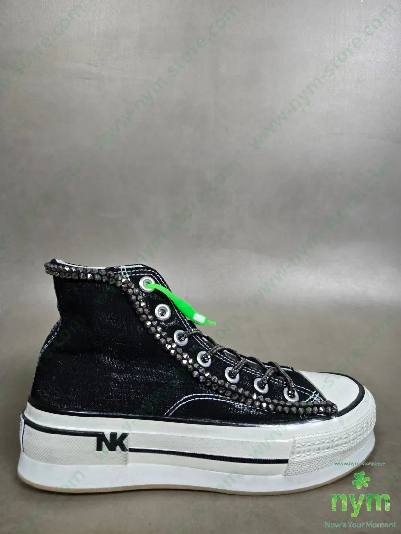 sneaker simple linguetta strass 36 / NERO / CONTINUATIVO SCARPE