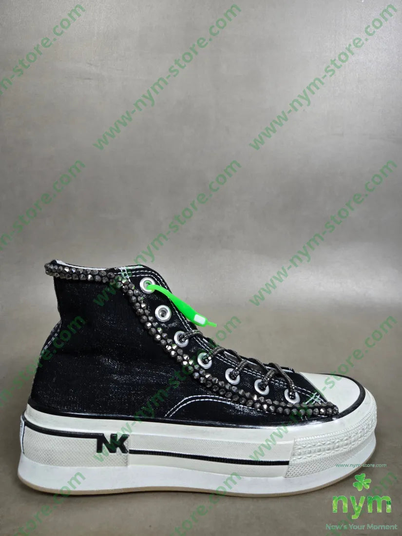 sneaker simple linguetta strass 36 / NERO / CONTINUATIVO SCARPE