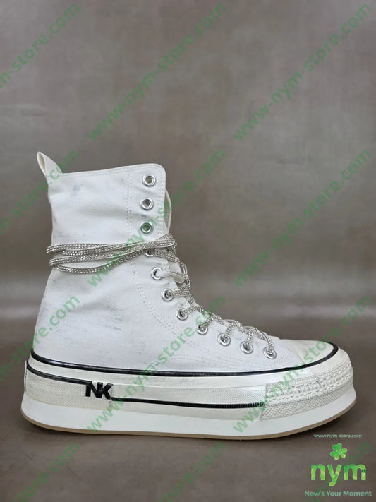 sneakers alte lacci strass - 36 / BIANCO / AI26 - SCARPE
