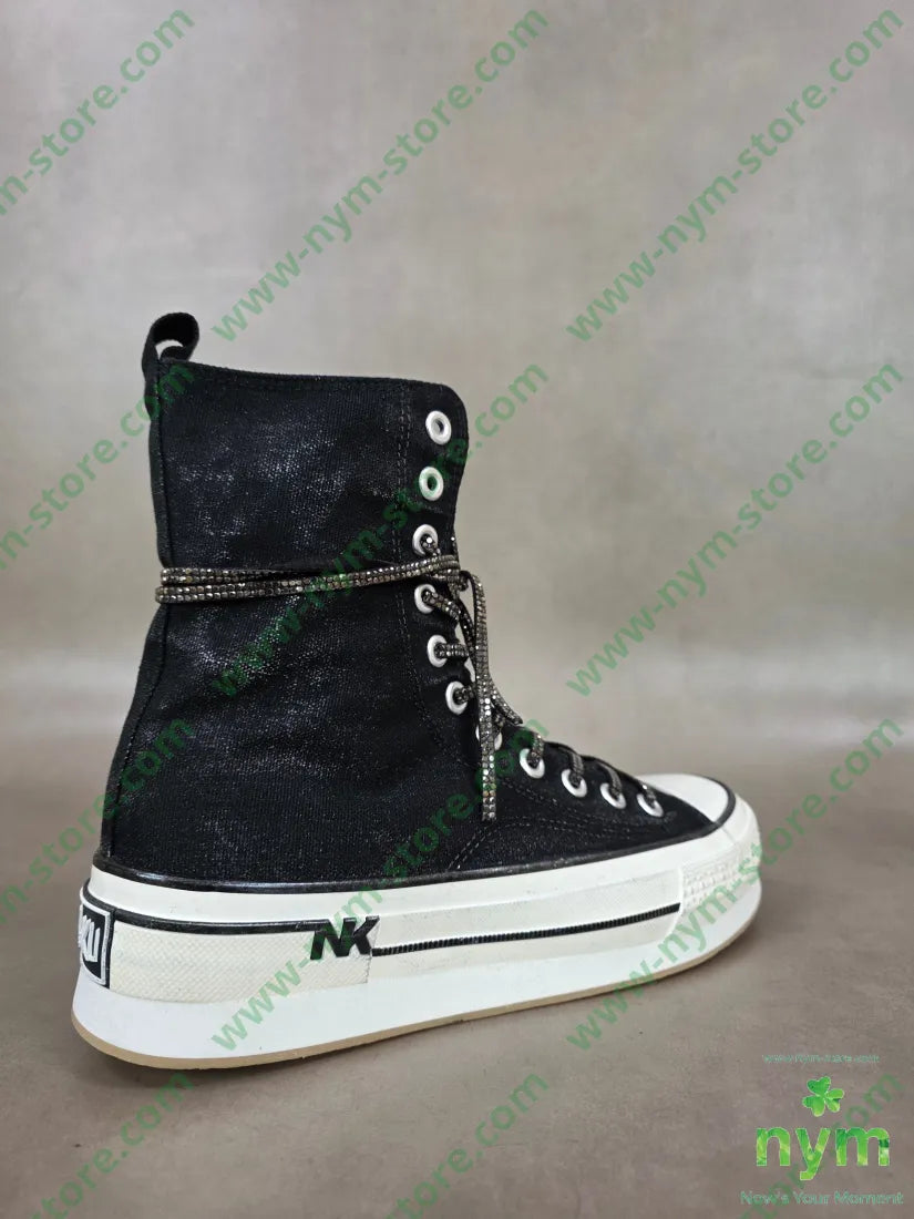 sneakers alte lacci strass - SCARPE