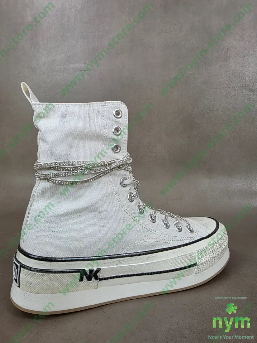 sneakers alte lacci strass - SCARPE
