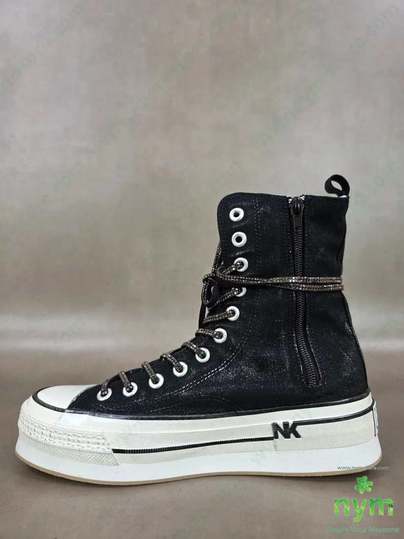 sneakers alte lacci strass - SCARPE