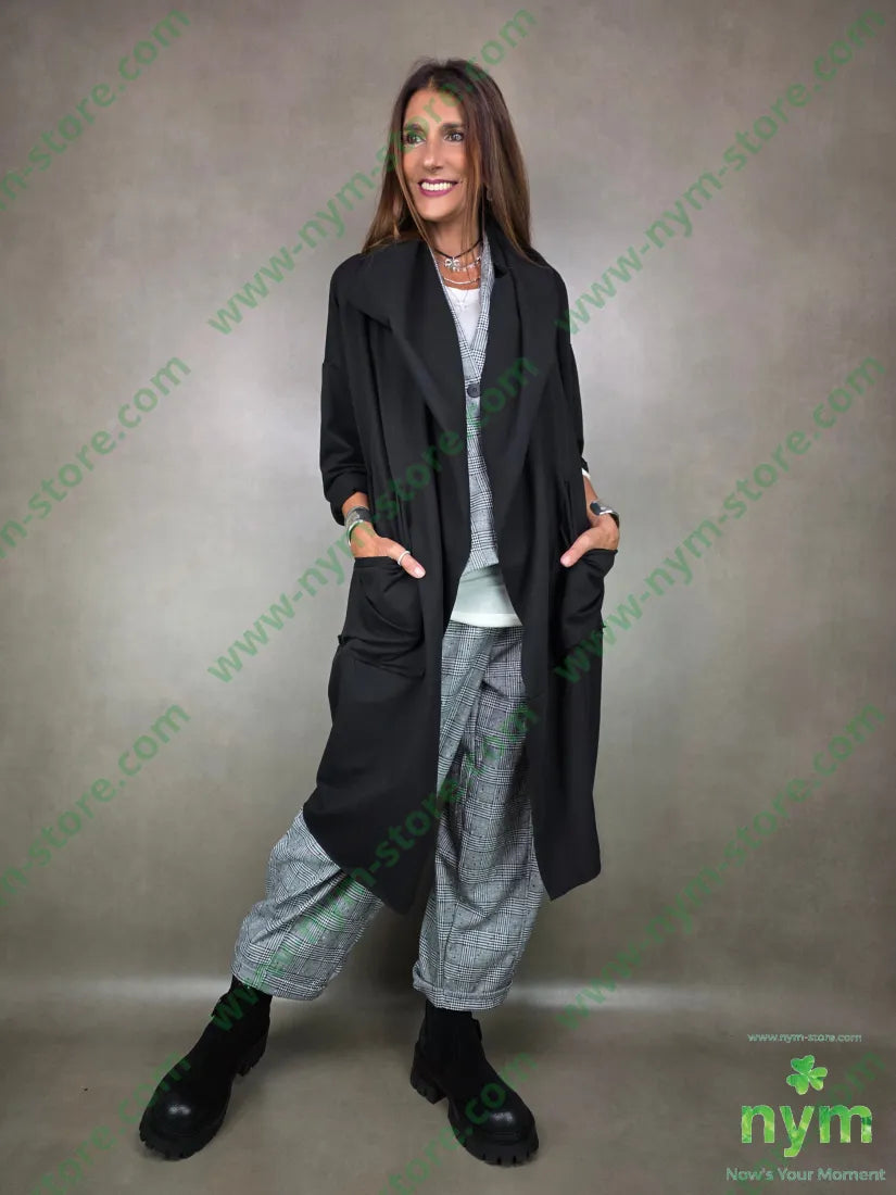 spolverino collo incrociato 100co U / NERO / AI25 CAPOSPALLA