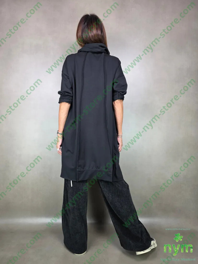 spolverino collo incrociato 100co U / NERO / AI25 CAPOSPALLA