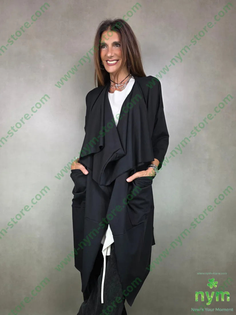 spolverino collo incrociato 100co U / NERO / AI25 CAPOSPALLA