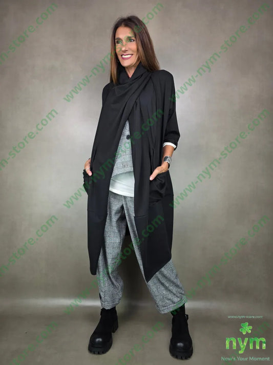 spolverino collo incrociato 100co U / NERO / AI25 CAPOSPALLA