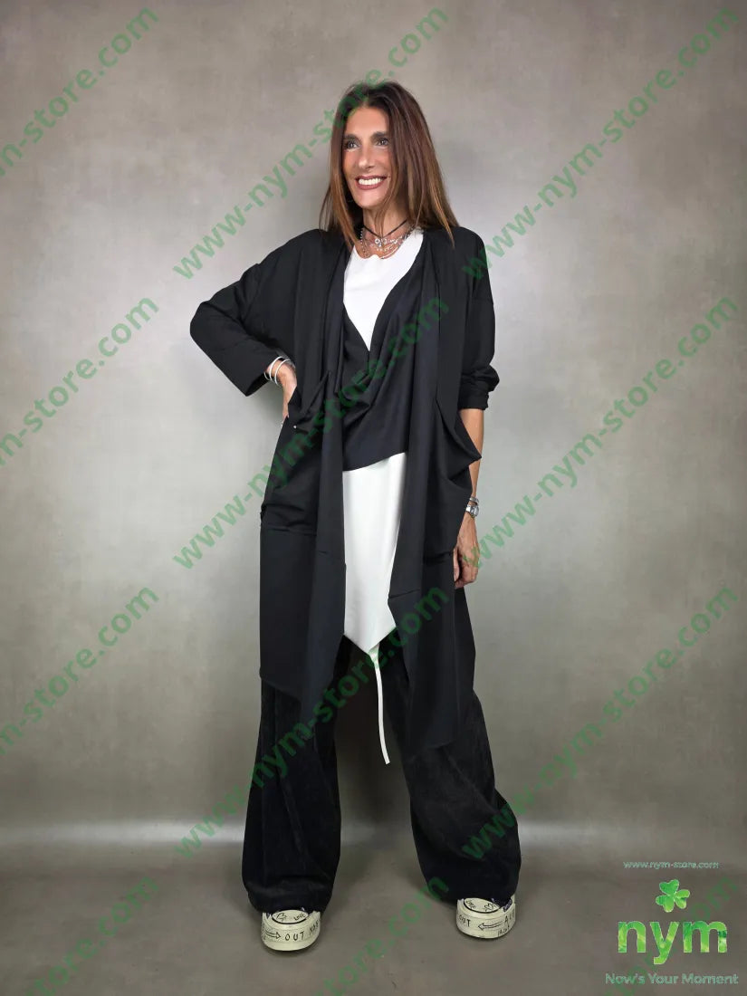 spolverino collo incrociato 100co U / NERO / AI25 CAPOSPALLA