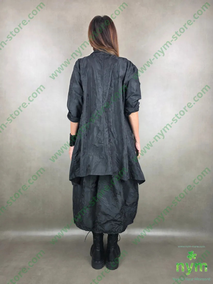 spolverino taf taf stropicciato 100pl U / NERO / PE26 CAPOSPALLA