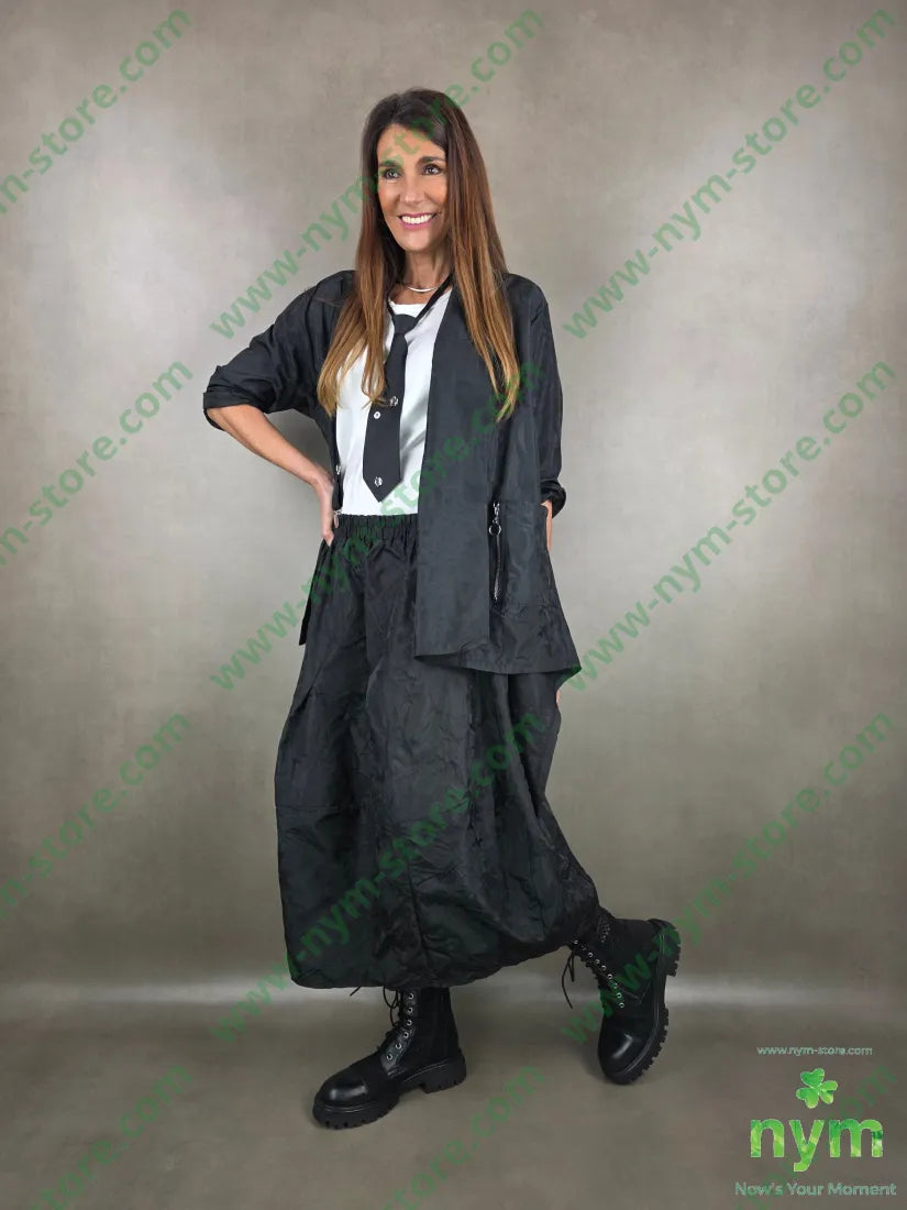 spolverino taf taf stropicciato 100pl U / NERO / PE26 CAPOSPALLA