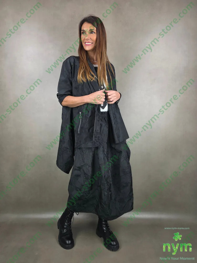 spolverino taf taf stropicciato 100pl U / NERO / PE26 CAPOSPALLA