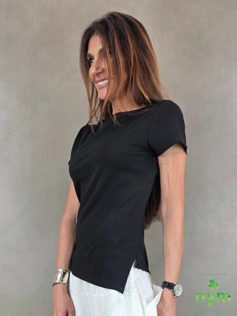 t shirt bielastico taglio inverso 94co6ea - 1 / NERO / PE26 - TSHIRT