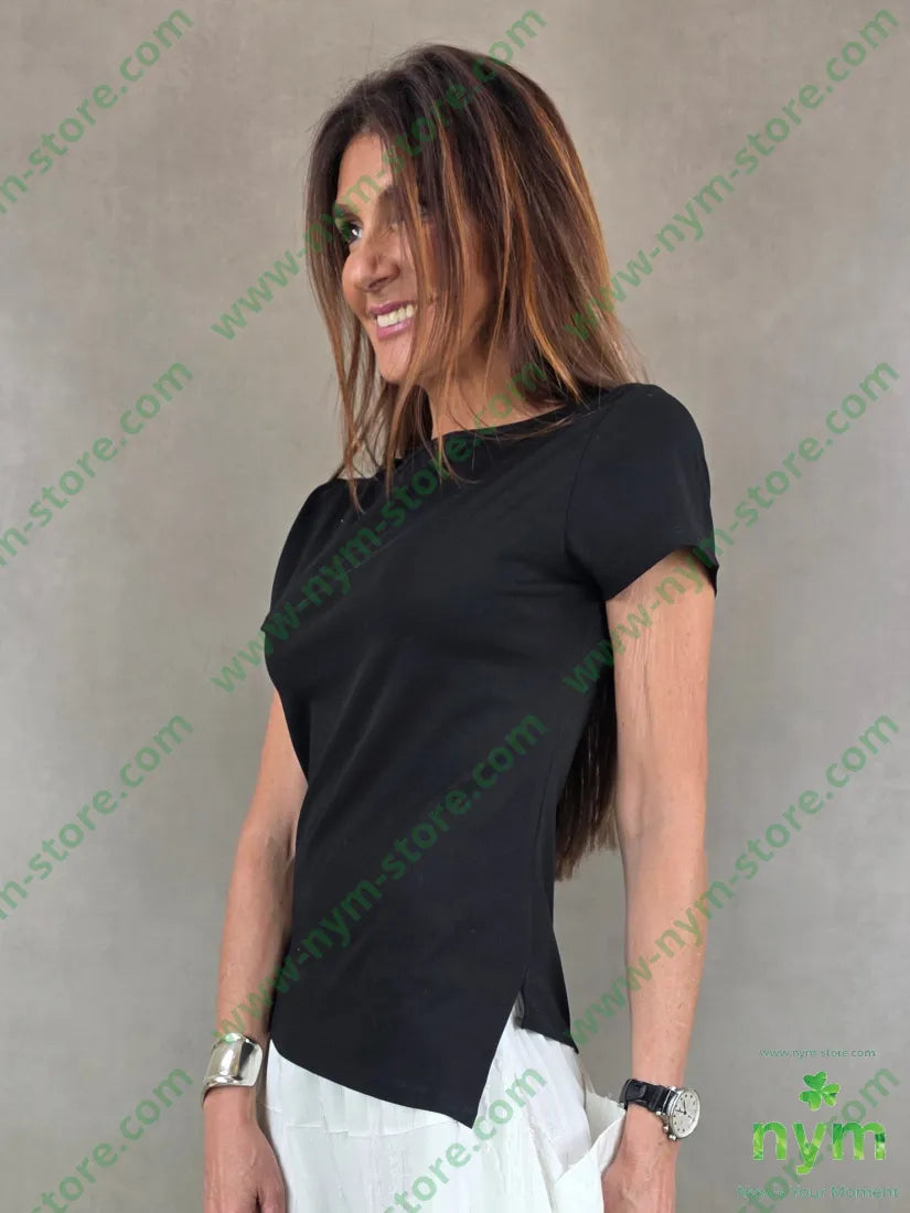 t shirt bielastico taglio inverso 94co6ea - 1 / NERO / PE26 - TSHIRT