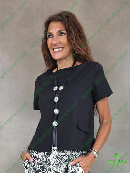 t shirt con collo in taglio vivo 95co5ea - U / NERO / PE26 - TSHIRT