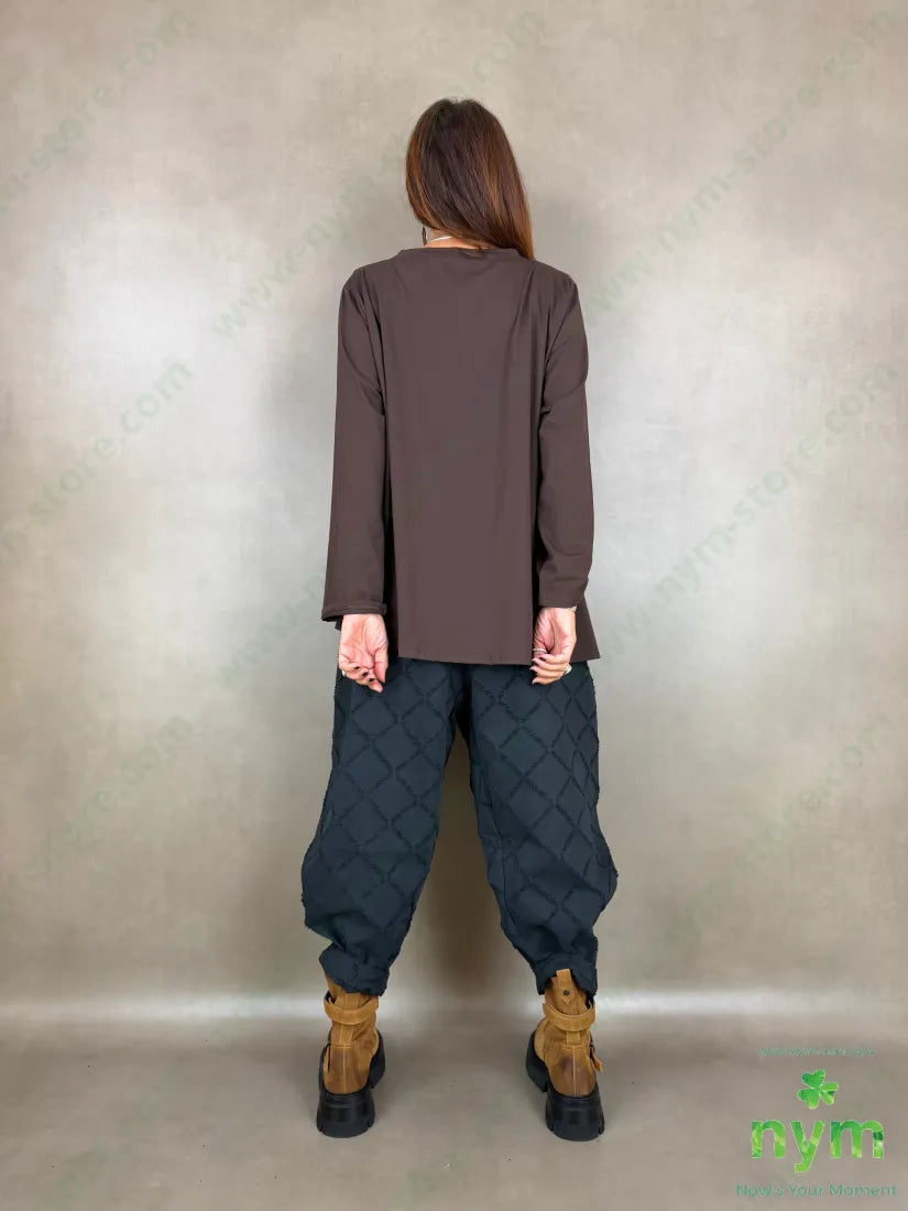 T-shirt con spacco e sormonto 95co5ea - TSHIRT