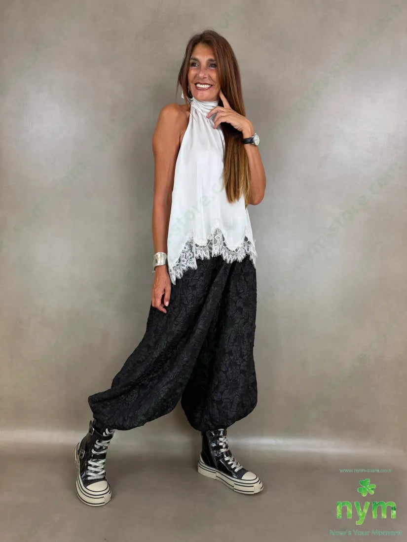 top scollato dietro con pizzo 100vi - U / PANNA / AI26 - TOP
