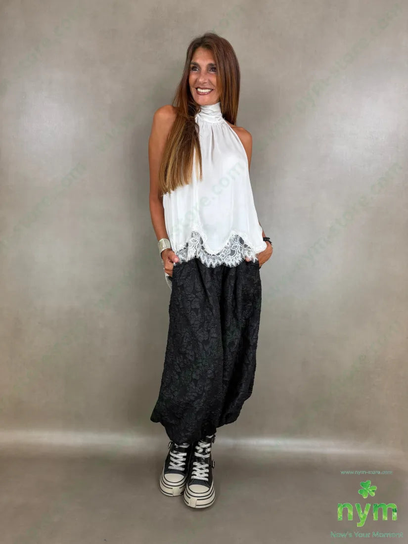 top scollato dietro con pizzo 100vi - U / PANNA / AI26 - TOP
