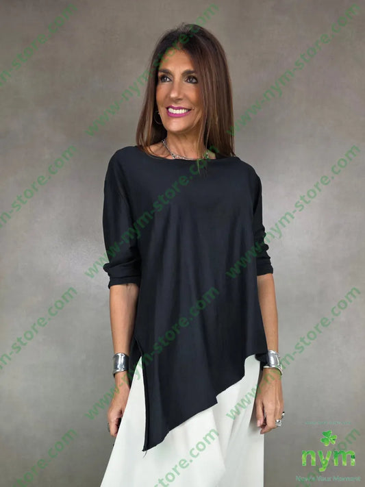 ts microriga asimmetrica 100co U / NERO / AI25 TSHIRT