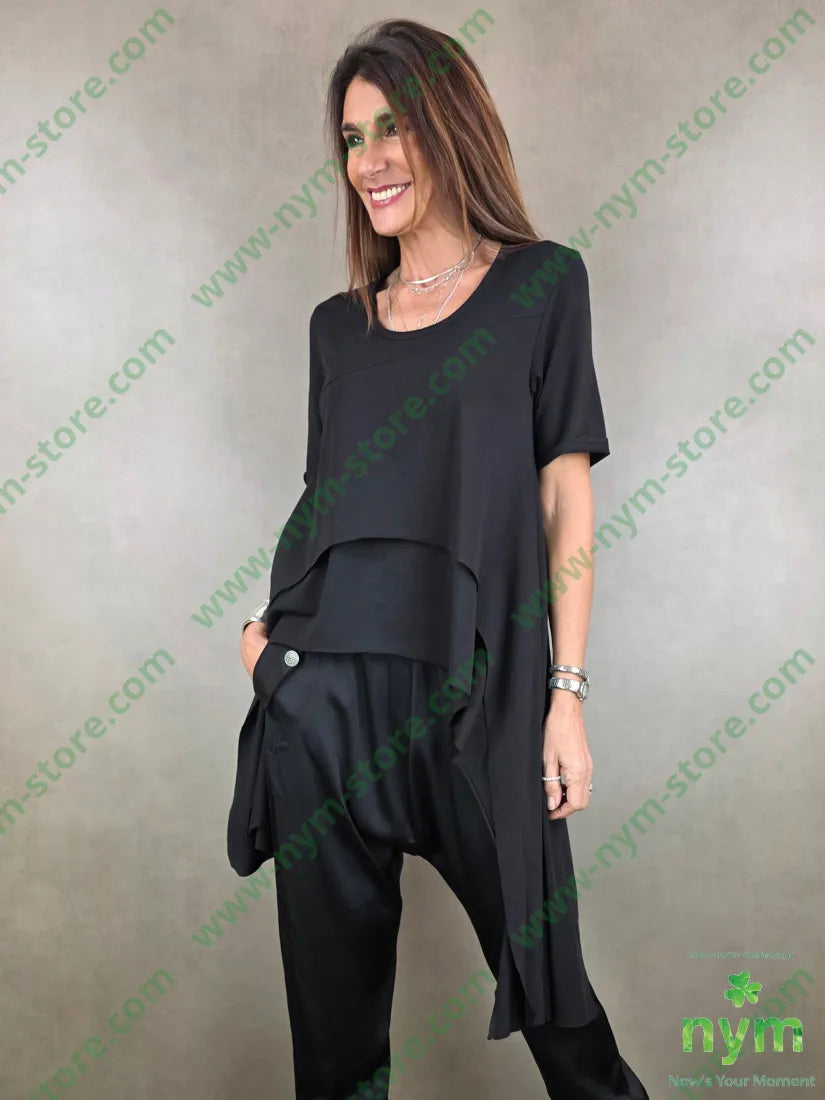 tshirt a balza bielastico 95co5ea U / NERO / PE26 TSHIRT