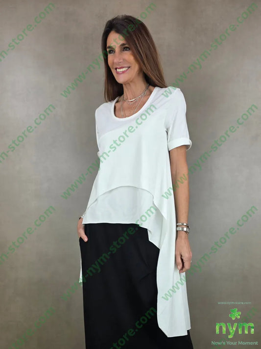 tshirt a balza bielastico 95co5ea U / PANNA / PE26 TSHIRT