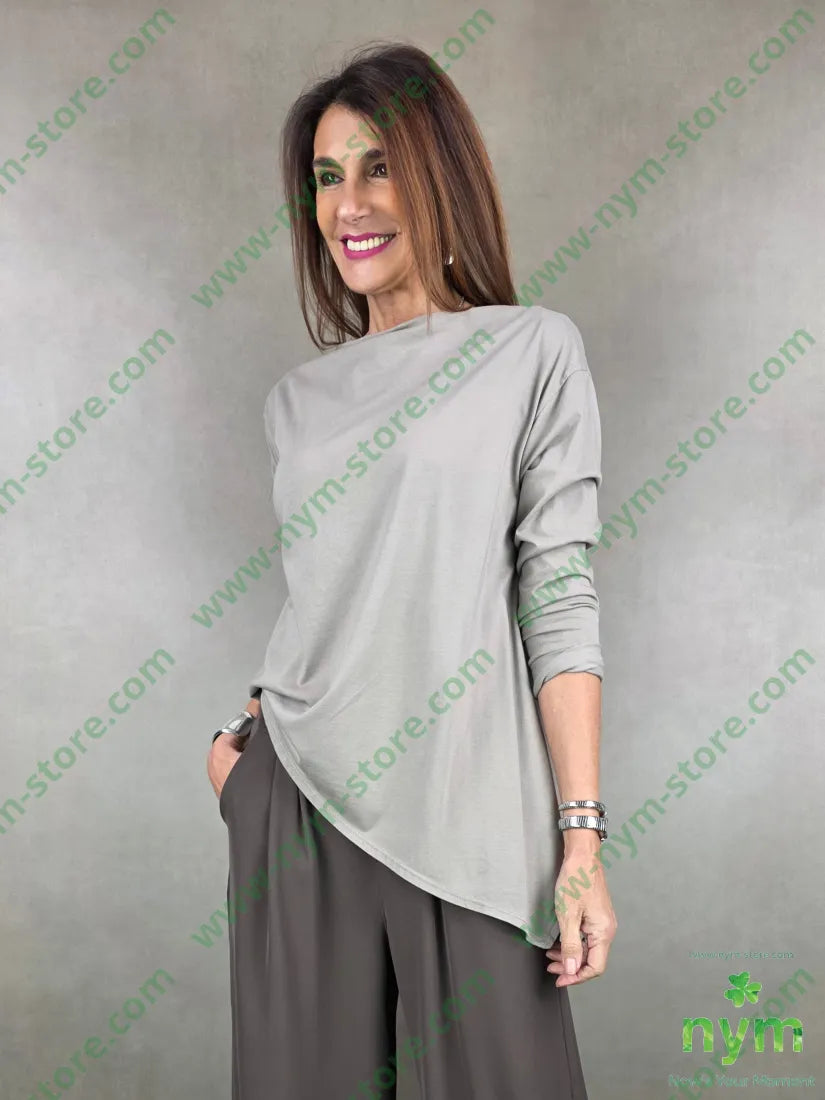 tshirt a barchetta lunga da un lato 100co U / FANGO / PE26 TSHIRT