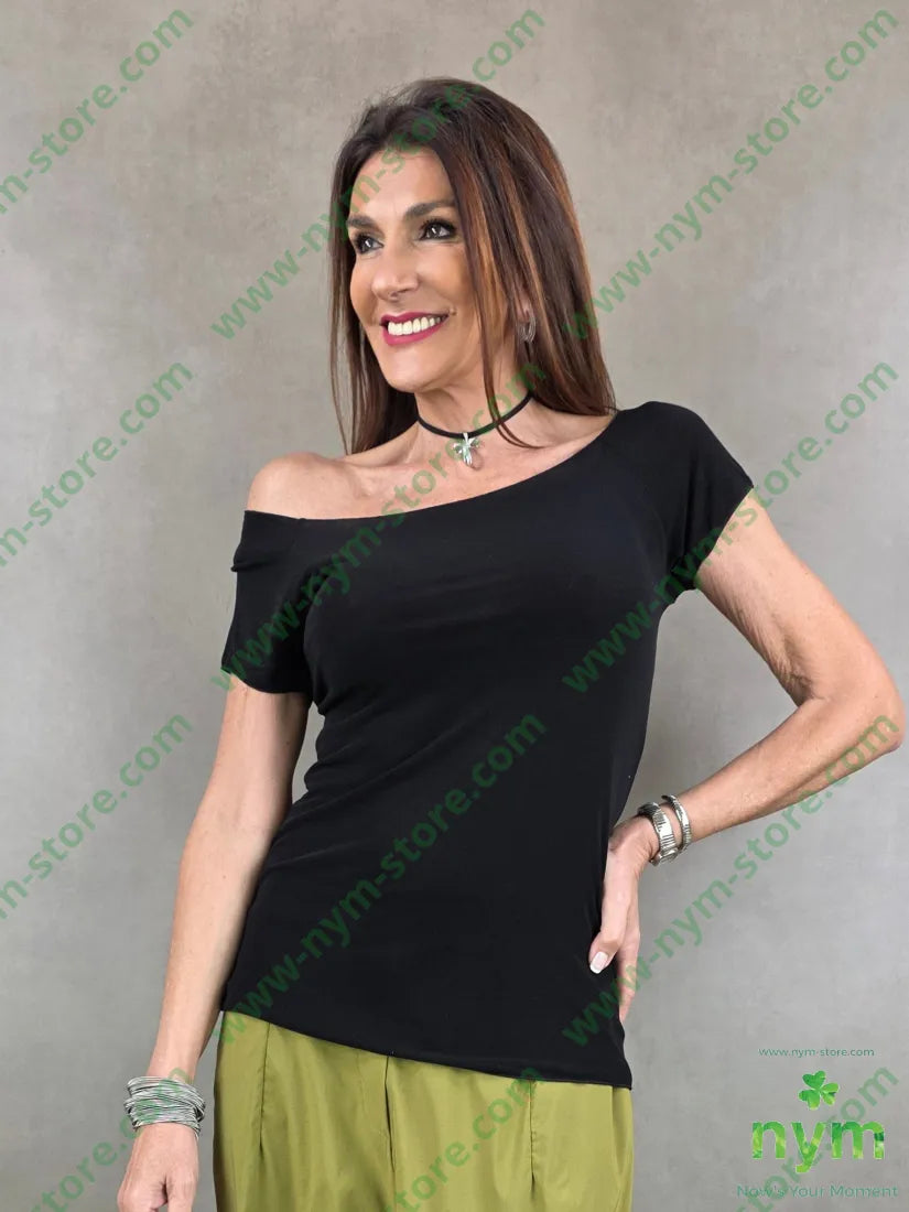 tshirt a giro ampio misto seta 89md6ea5se - U / NERO / PE26 - TSHIRT