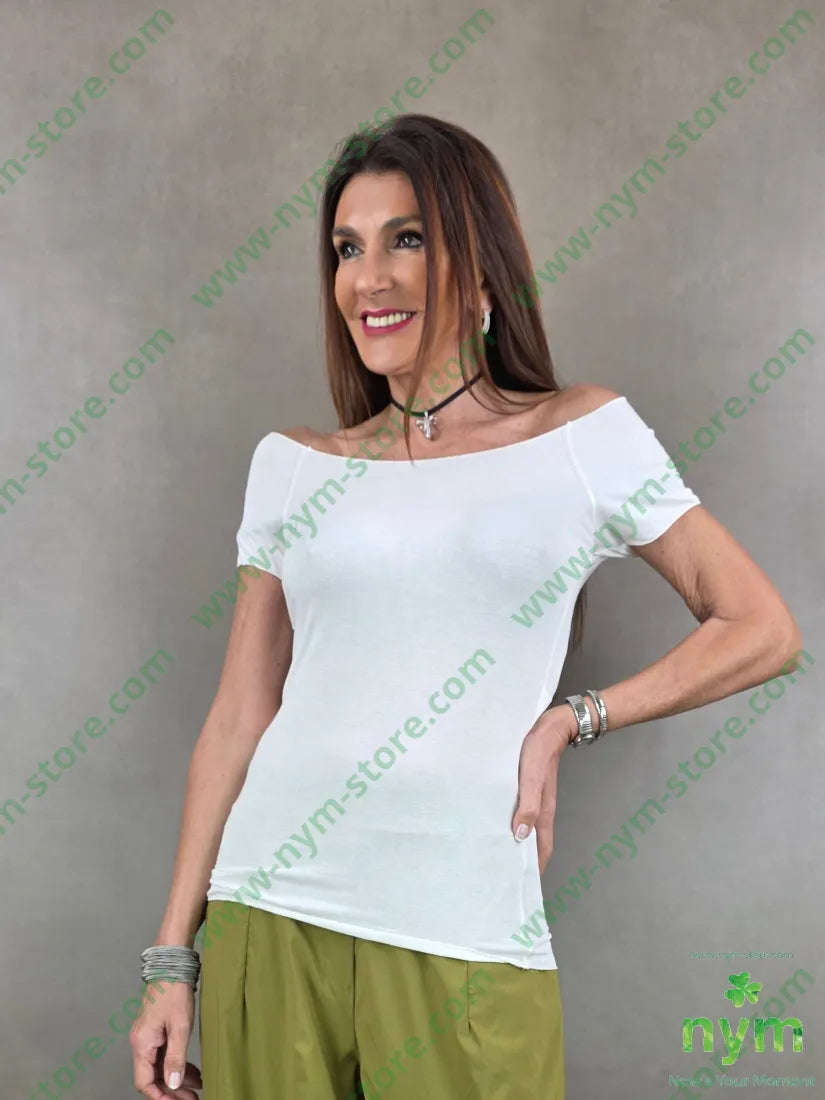 tshirt a giro ampio misto seta 89md6ea5se - U / PANNA / PE26 - TSHIRT