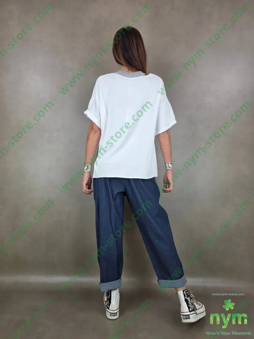 tshirt a scatoletta in taglio vivo 95co5ea - TSHIRT