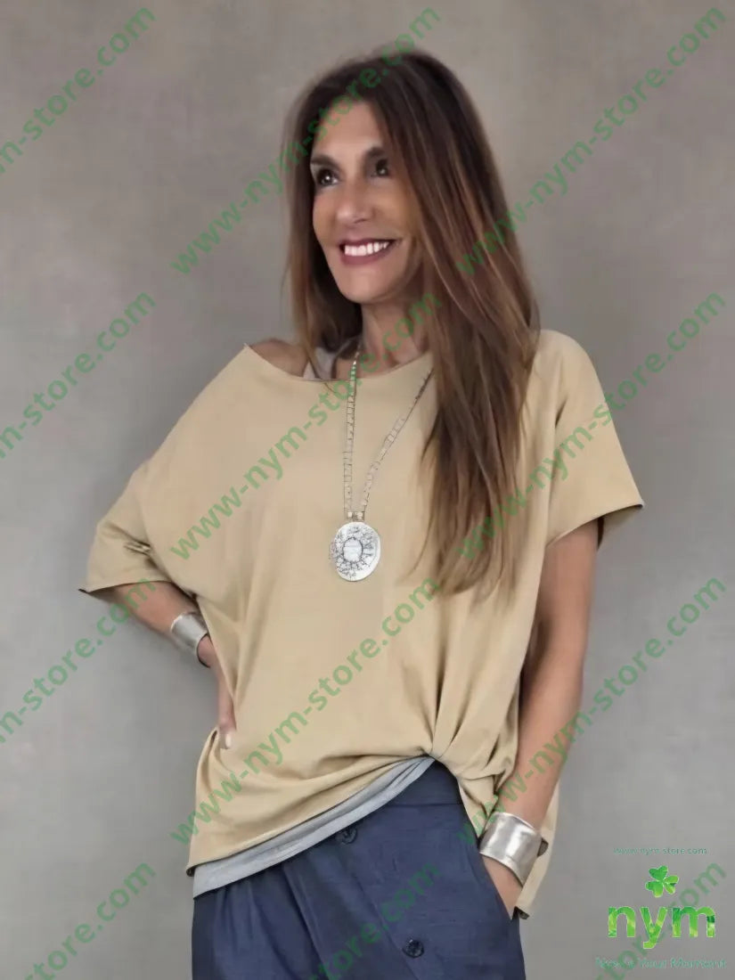 tshirt a scatoletta in taglio vivo 95co5ea - U / CAMMELLO / PE26 - TSHIRT