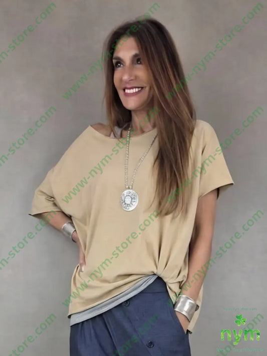 tshirt a scatoletta in taglio vivo 95co5ea - U / CAMMELLO / PE26 - TSHIRT