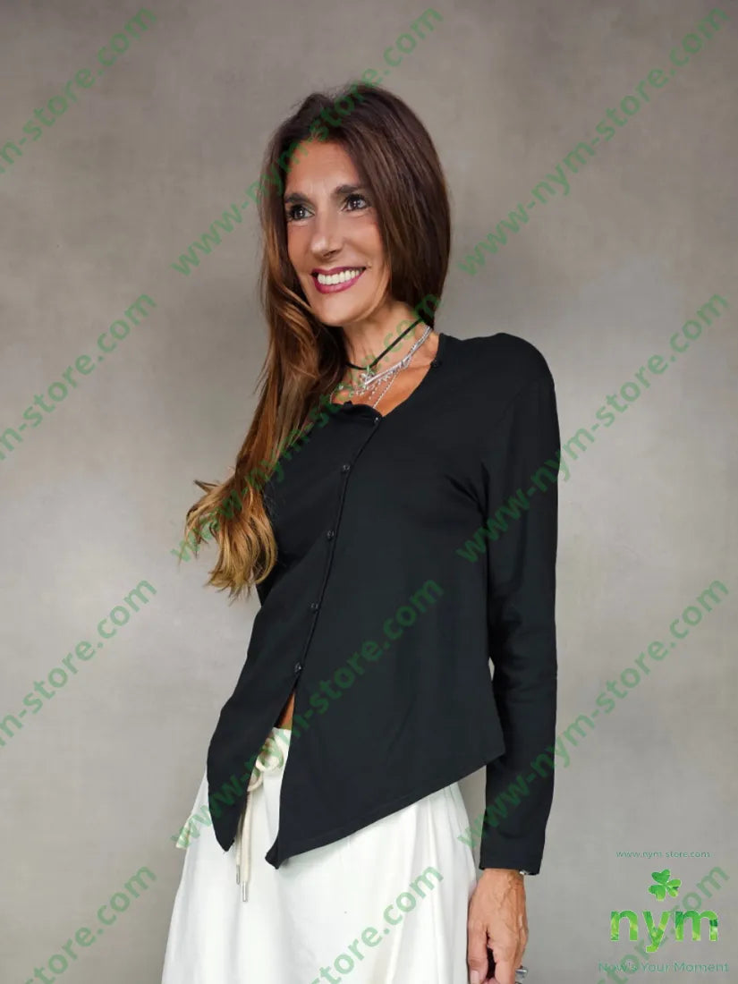 tshirt abbottonatura finta 100co U / NERO / AI25 TSHIRT