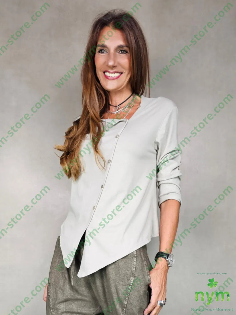 tshirt abbottonatura finta 100co U / SABBIA / AI25 TSHIRT