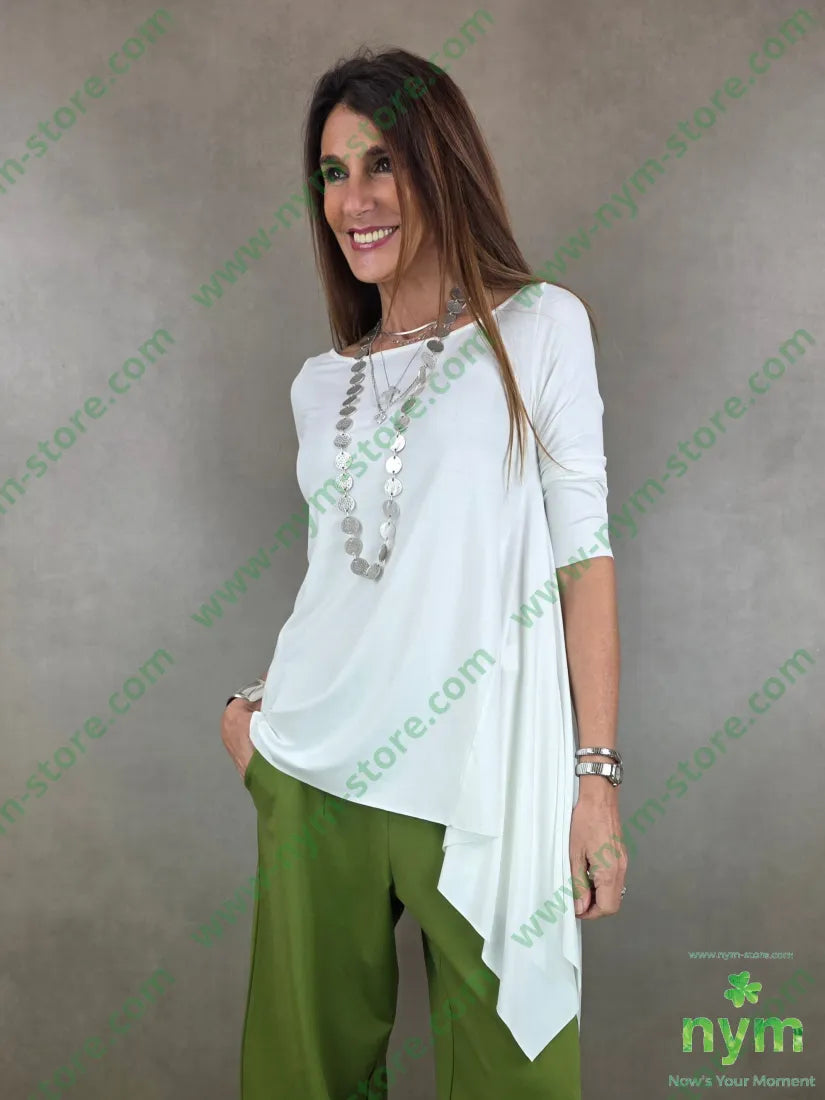 tshirt balza lato 92co8ea U / PANNA / PE26 TSHIRT