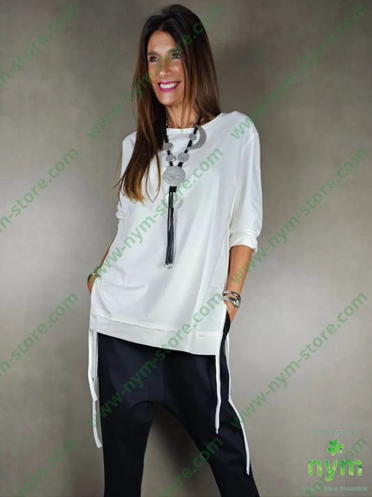 tshirt bordi pendenti 95co5ea U / PANNA / AI25 TSHIRT