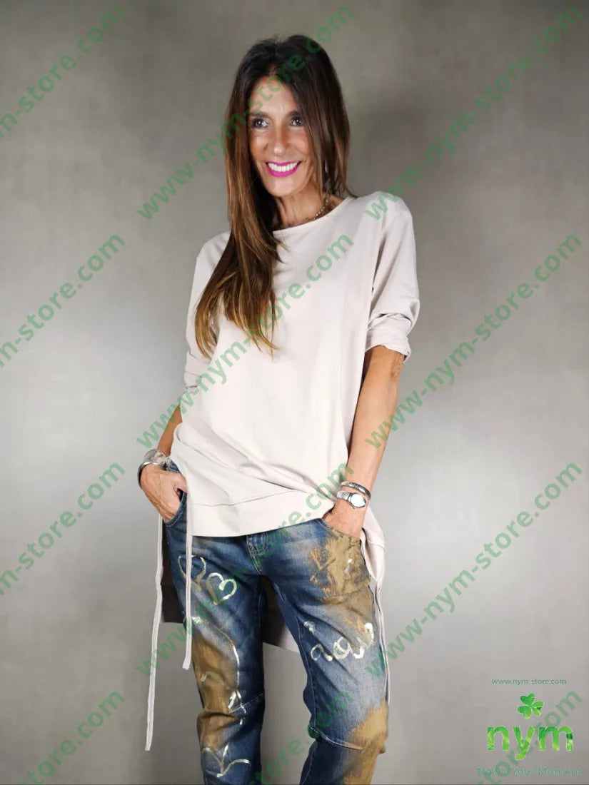 tshirt bordi pendenti 95co5ea U / SABBIA / AI25 TSHIRT