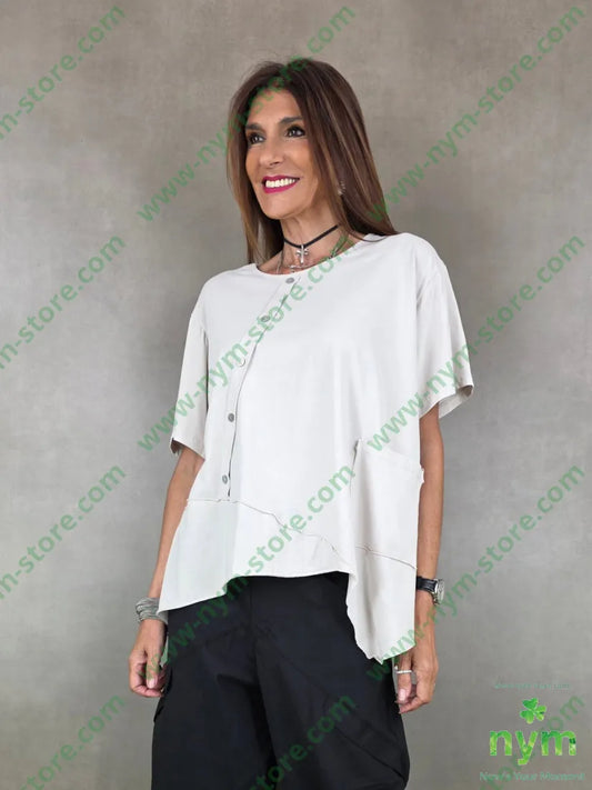 tshirt bottoncini tasca a trapezio 95co5ea - TSHIRT