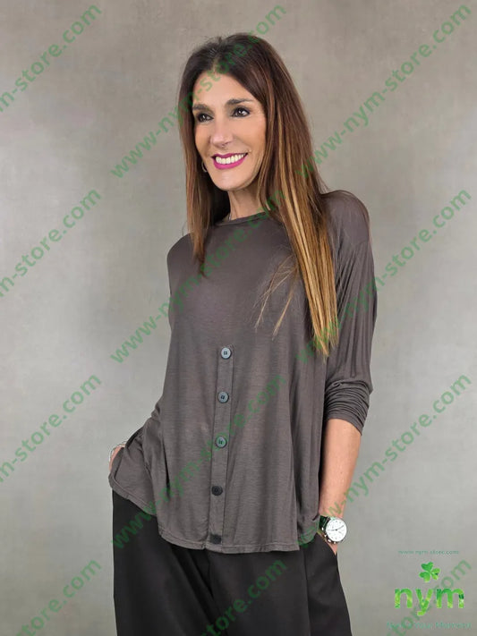 tshirt cinque bottoni 100ws U / MARRONE / AI25 TSHIRT