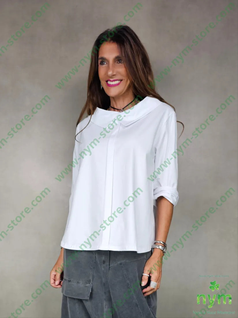 tshirt colletto manica lunga 95co5ea U / BIANCO / AI25 TSHIRT