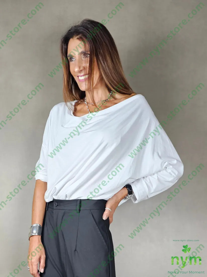 tshirt collo morbido manica lunga 100co U / BIANCO / AI25 TSHIRT