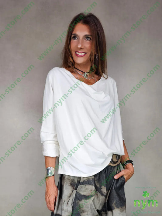 tshirt collo morbido manica lunga 100co U / PANNA / AI25 TSHIRT