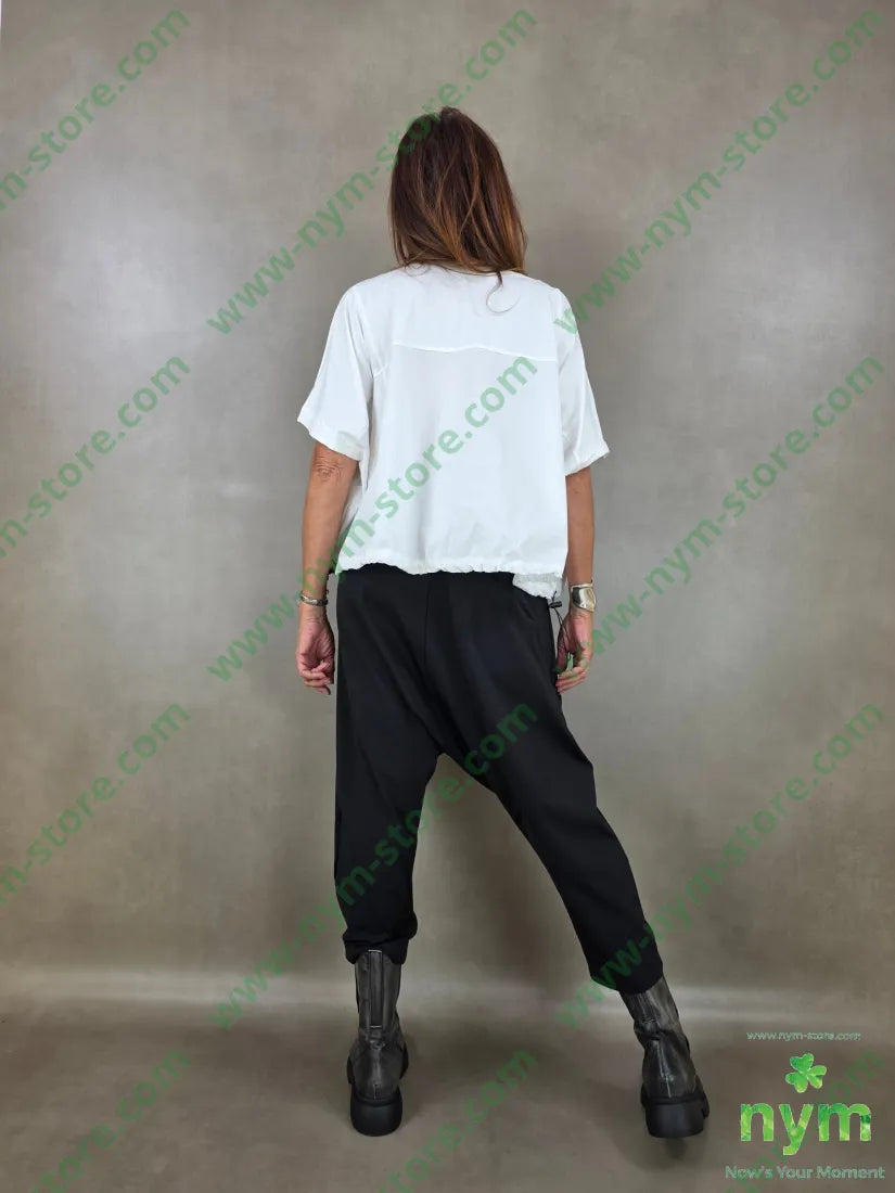 tshirt con coulisse fondo 94co6ea - U / PANNA / AI26 - TSHIRT