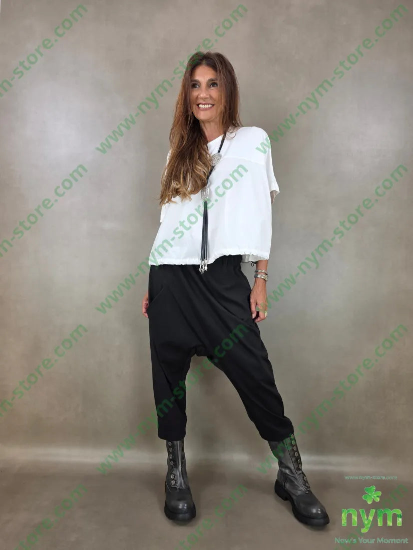 tshirt con coulisse fondo 94co6ea - U / PANNA / AI26 - TSHIRT