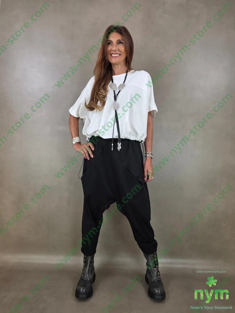 tshirt con coulisse fondo 94co6ea - U / PANNA / AI26 - TSHIRT