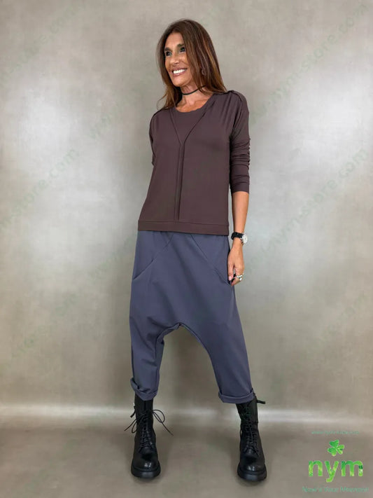 tshirt con inserto a v in viscosa - TSHIRT