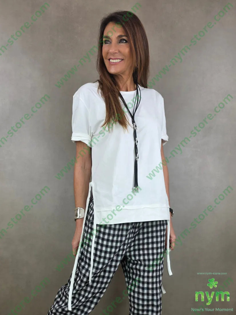 tshirt con pendenti bielastico 95co5ea U / PANNA / PE26 TSHIRT