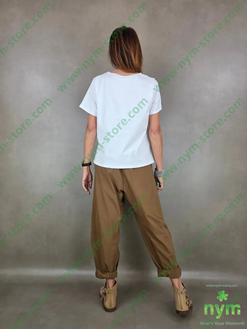 tshirt con tessuto popeline 95co5ea - TSHIRT