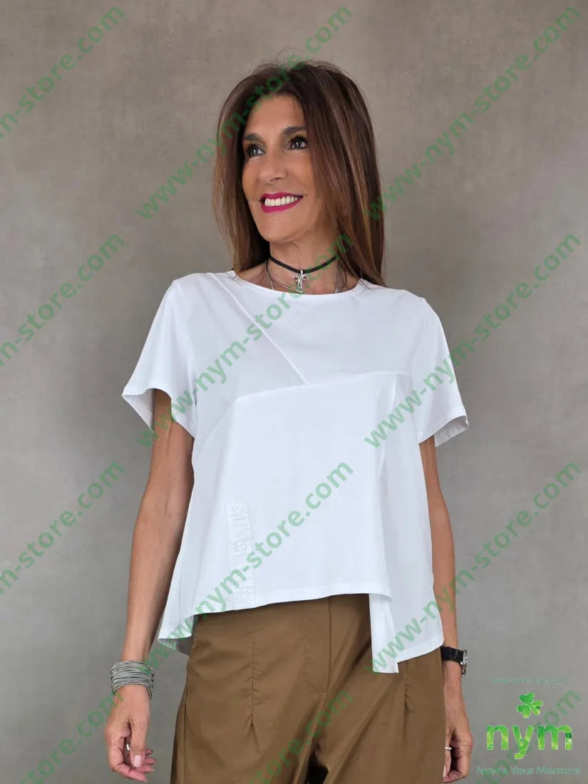 tshirt con tessuto popeline 95co5ea - U / BIANCO / PE26 - TSHIRT